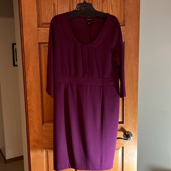 Lands End Knit 3/4” Sleeve wine colored dress - Picture 1 of 5